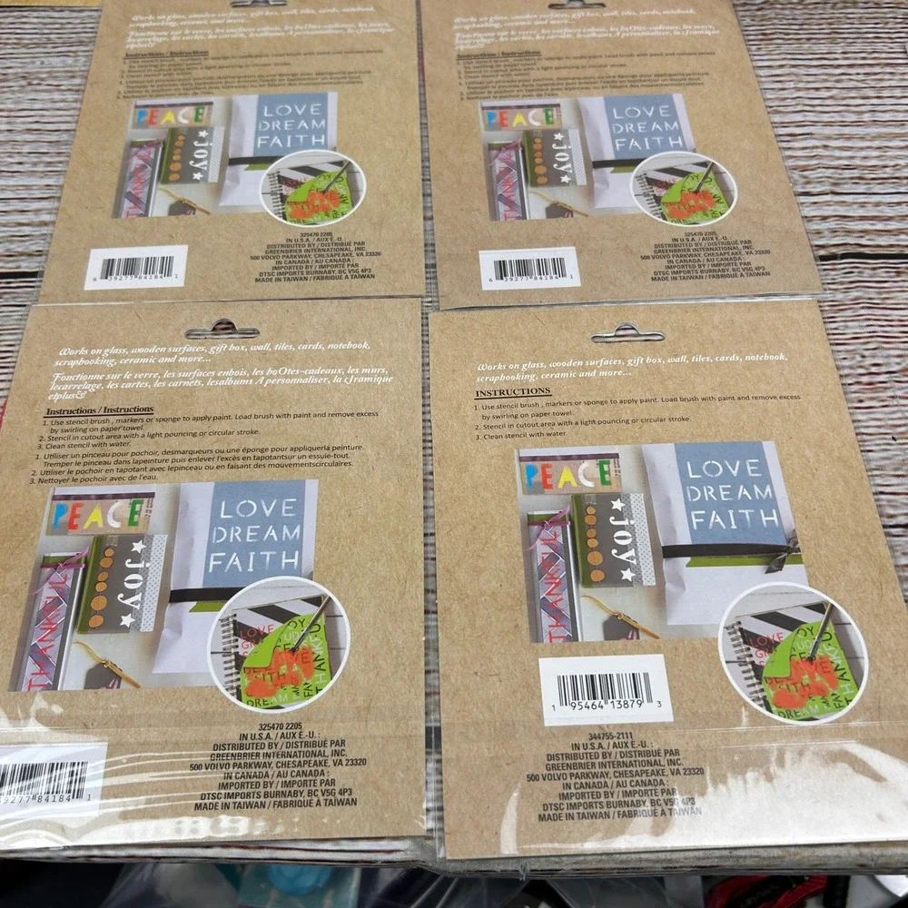 Crafter's Square Flexible Stencils 4-Pack‎ Coffee Unicorn Happy Home 6x5.5